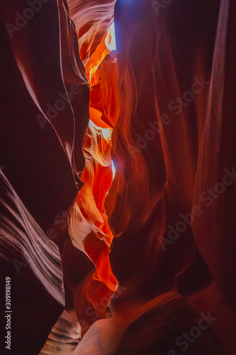 In the Upper Antelope Canyon, Page Arizona ,Beautiful rock in USA