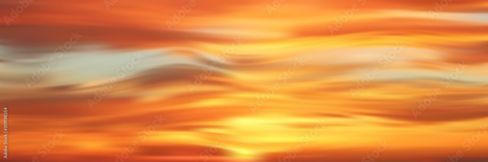 Dramatic sunset sky, natural background, vector illustration, gradient mesh, EPS10	