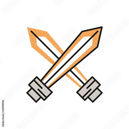 swords warrior crossed isolated icon