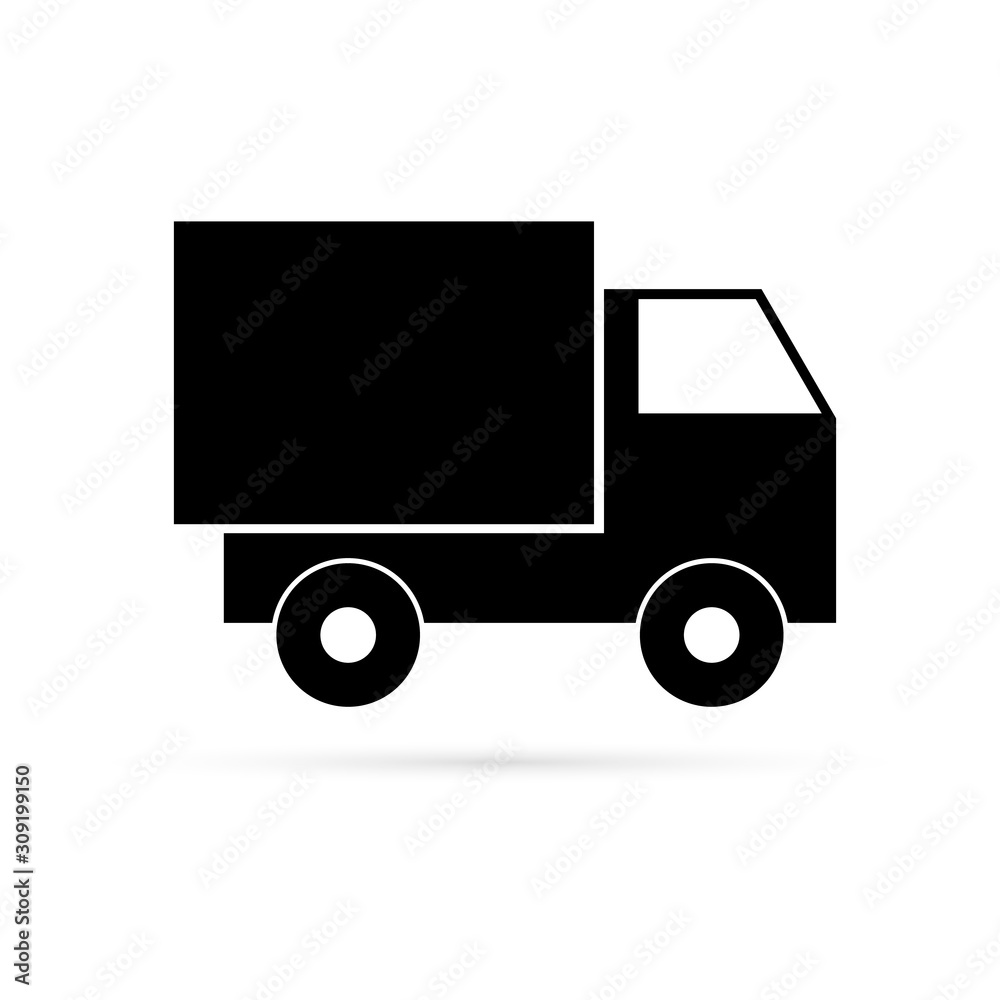 delivery car icon isolated on white background, vector illustration