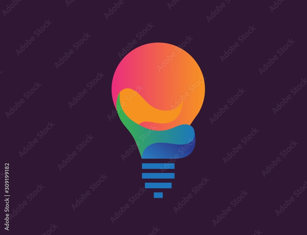 Creative light bulb lamp logo. Modern icon vector graphic - obrazy, fototapety, plakaty 