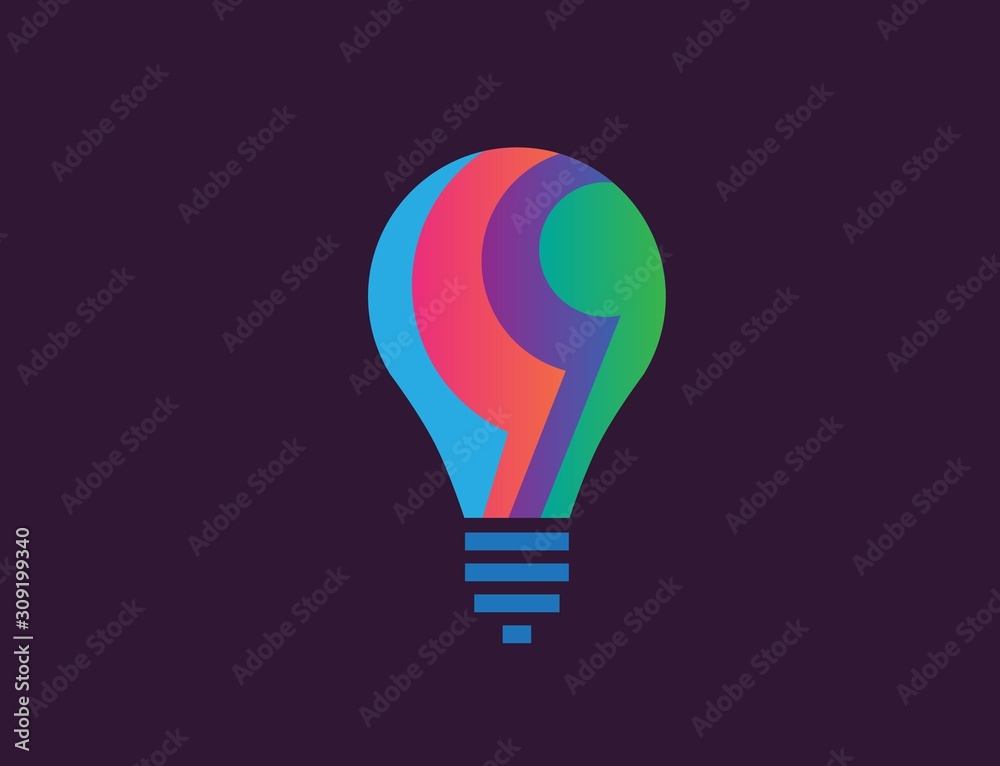 Creative light bulb lamp logo. Modern icon vector graphic Creative light bulb lamp logo. Modern icon vector graphic