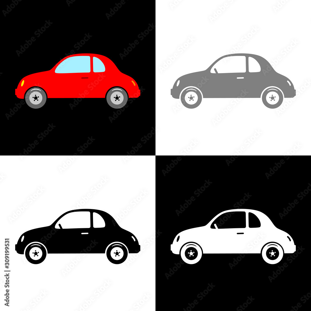 Car icon set, vector illustration