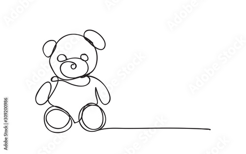 Teddy Bear, line drawing style,vector design