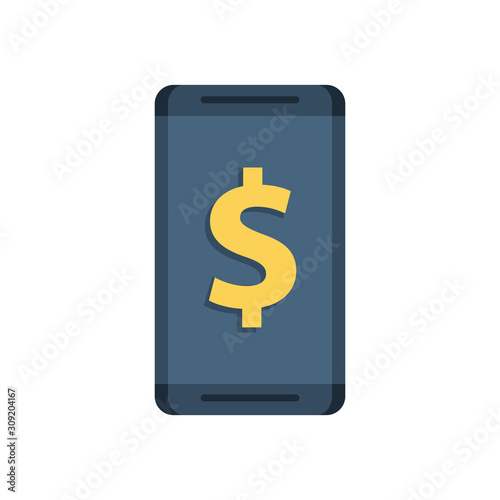 smartphone with dollar money symbol