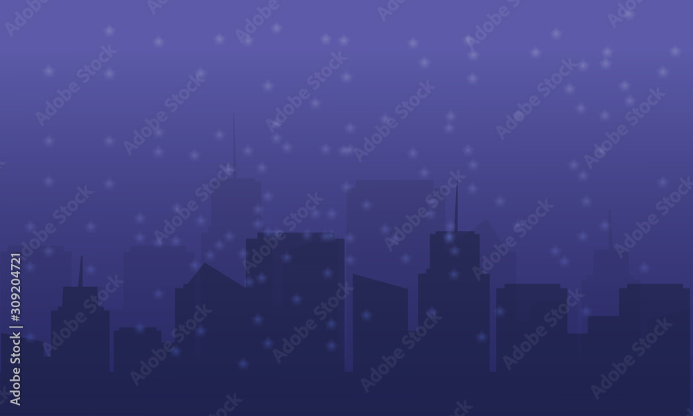 vector flat cartoon panorama - cityscape with different buildings