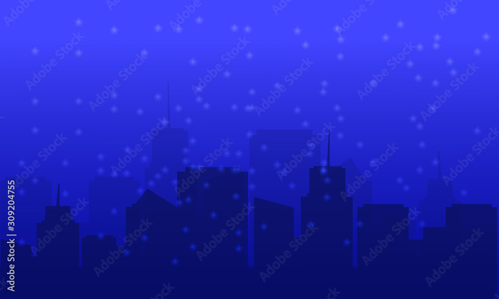 vector flat cartoon panorama - cityscape with different buildings