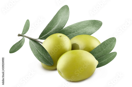 Wallpaper Mural Close-up of olives with olive branch, isolated on white Torontodigital.ca