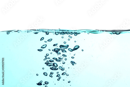 fresh natural drink water splash and water wave with bubbles air concept