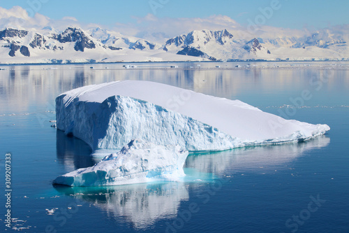 A group of icebergs along the coasts of the Antarctic Peninsula, Antarctica