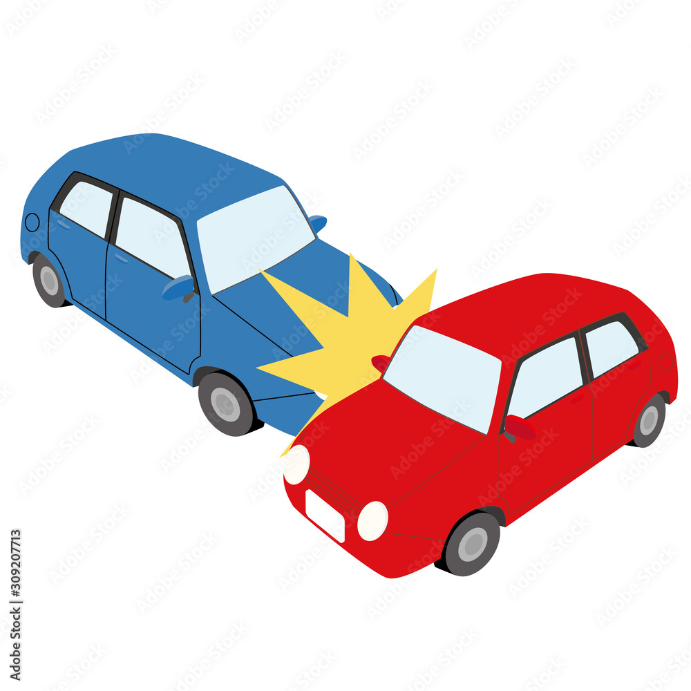 ２台の車の衝突事故のイラスト Stock Vector Adobe Stock