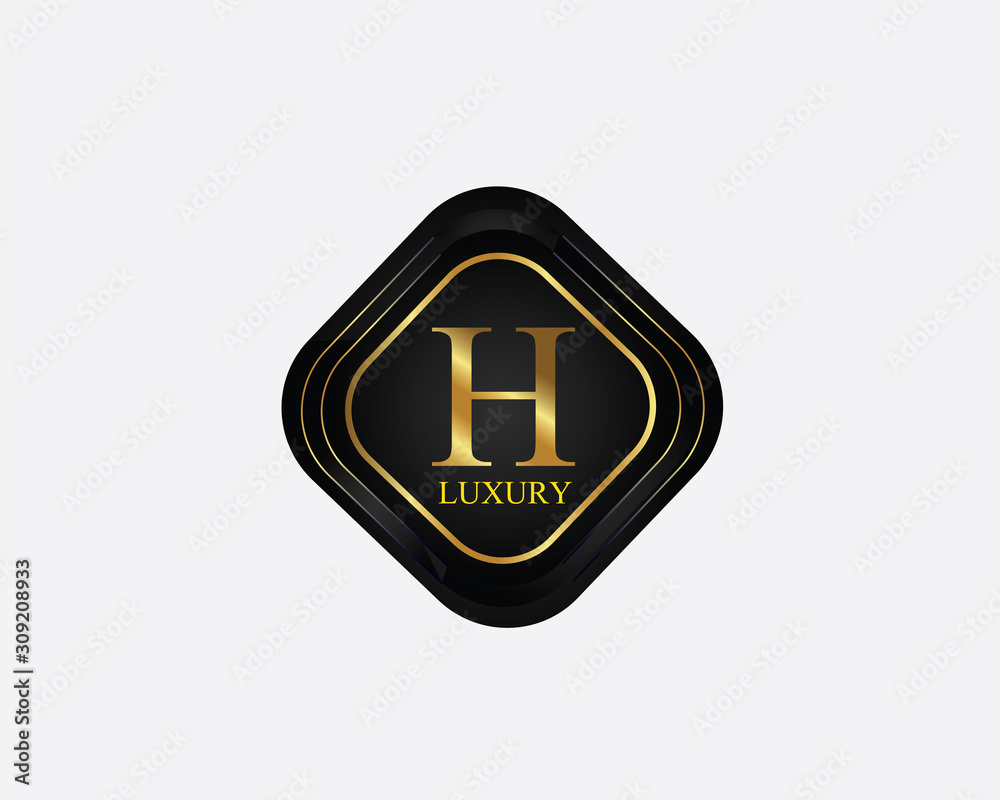 Golden Circle Luxury Letter H logo. Elegant Luxury Logo template in vector for Restaurant, Royalty, Boutique, Cafe, Hotel, wedding, Jewelry, Fashion , emblem, label vector illustration with golden col Golden Circle Luxury Letter H logo. Elegant Luxury Logo template in vector for Restaurant, Royalty, Boutique, Cafe, Hotel, wedding, Jewelry, Fashion , emblem, label vector illustration with golden col