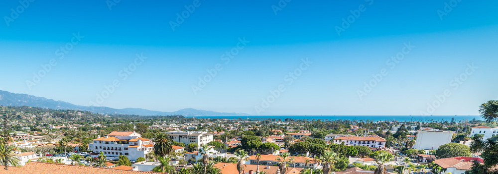 Blue sky over Santa Barbara cityscape