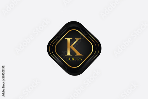 Obraz na płótnie Golden Circle Luxury Letter K logo