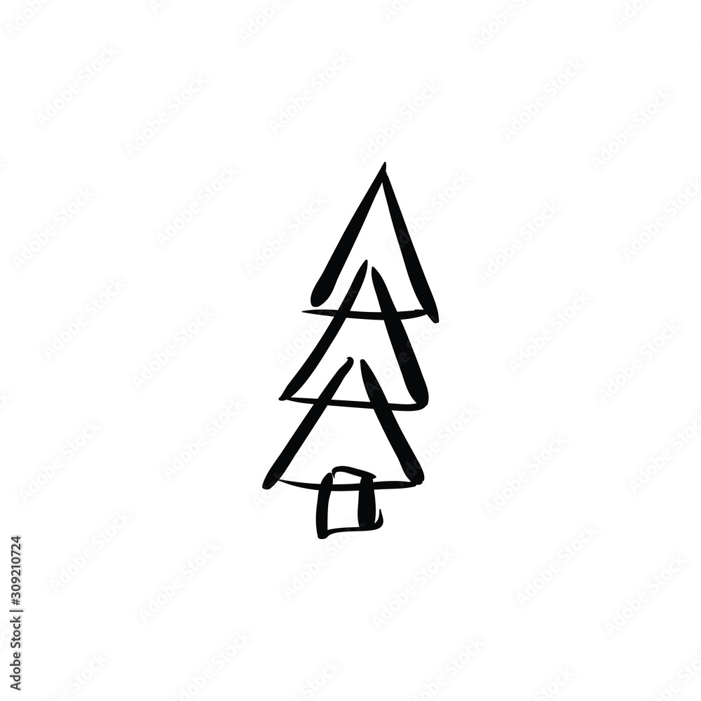 Christmas tree doodle pine tree sketch tree drawing holiday decoration star ornament retro Xmas Christmas tree doodle pine tree sketch tree drawing holiday decoration star ornament retro Xmas