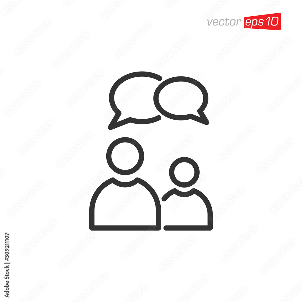 Talking Community Icon Design Vector
