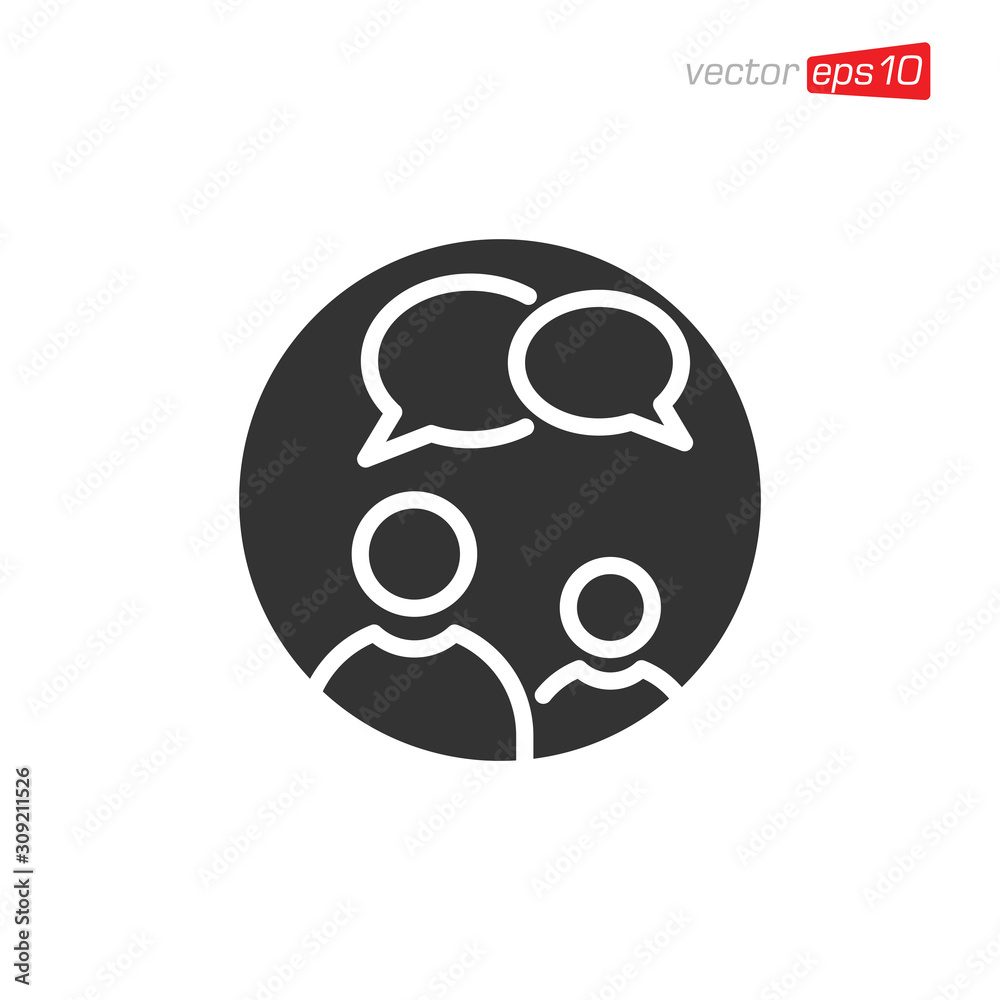 Talking Community Icon Design Vector