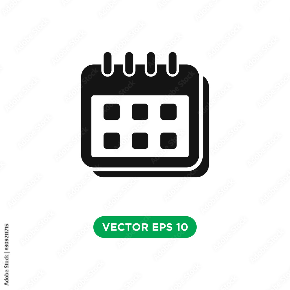 calendar vector icon template design concept on white background calendar vector icon template design concept on white background