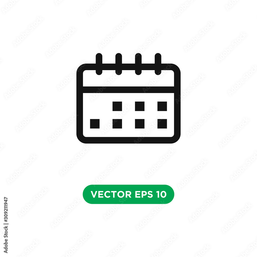 calendar vector icon template design concept on white background calendar vector icon template design concept on white background
