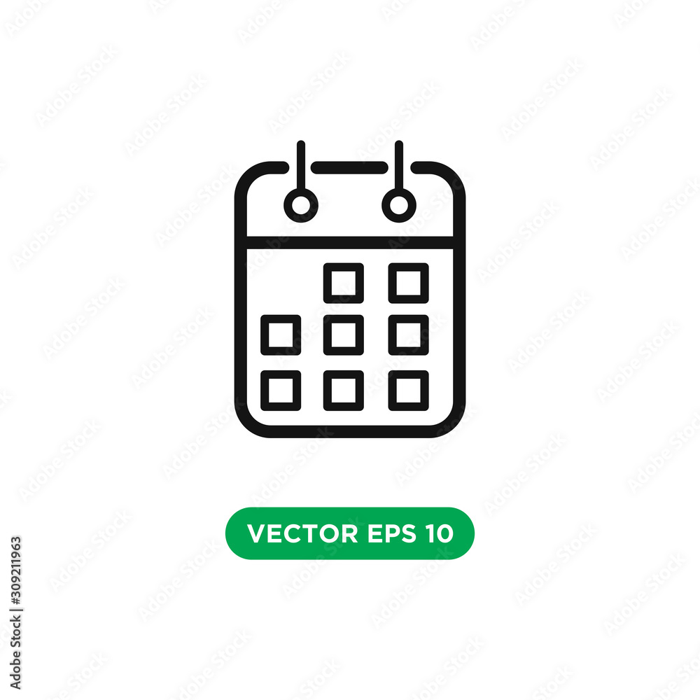 calendar vector icon template design concept on white background