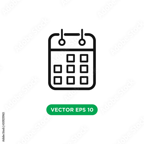 calendar vector icon template design concept on white background