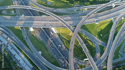 A modern flyover road junction in a large megapolis