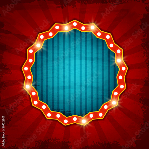 Retro banner on Grunge circus vintage background