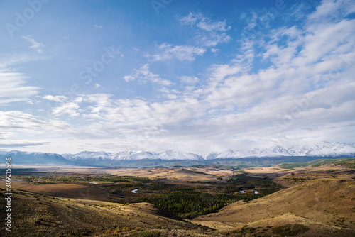 The Chuya River Valley and the North Chuysky Range at dawn. Russia, mountain Altai © vadim_orlov