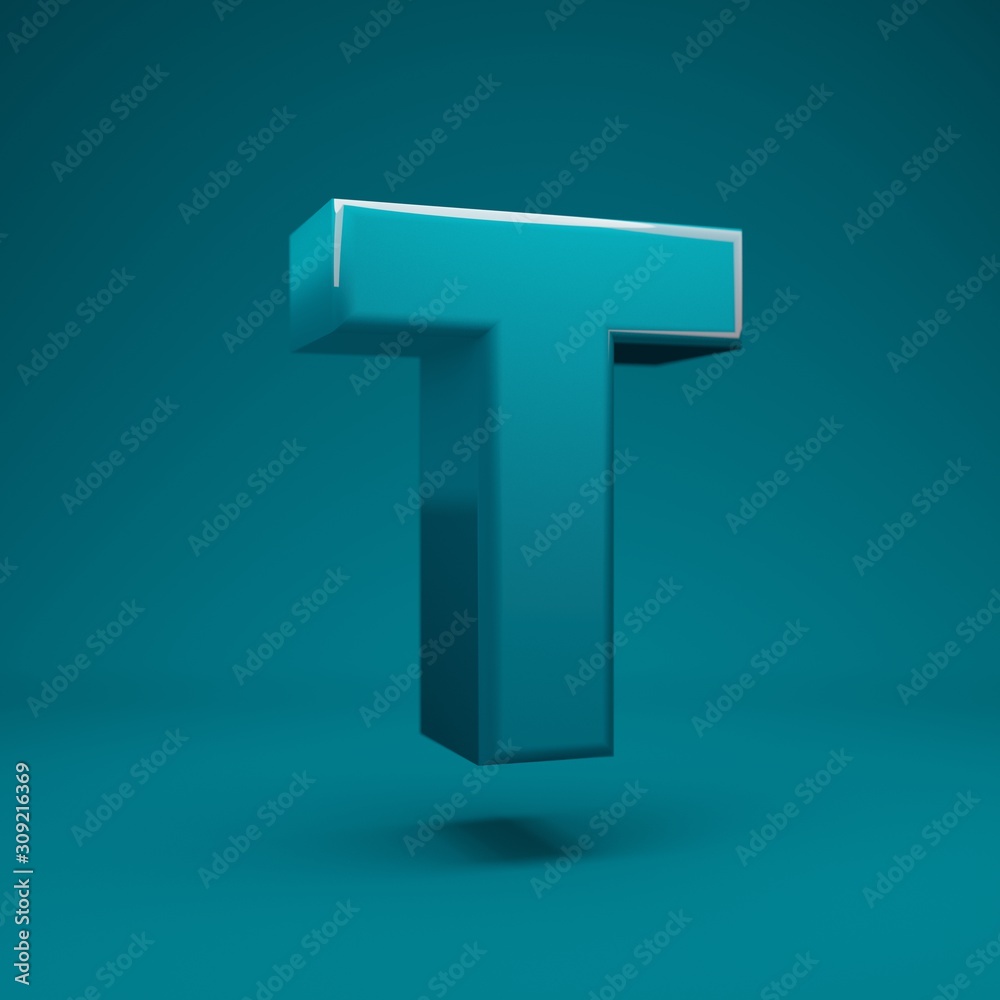 Aqua Menthe 3d letter T uppercase. 3D rendering. Best for anniversary, birthday party, celebration, advertising. Aqua Menthe 3d letter T uppercase. 3D rendering. Best for anniversary, birthday party, celebration, advertising.