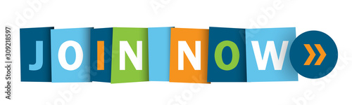 JOIN NOW colorful vector typography web button