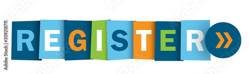 REGISTER colorful vector typography web button