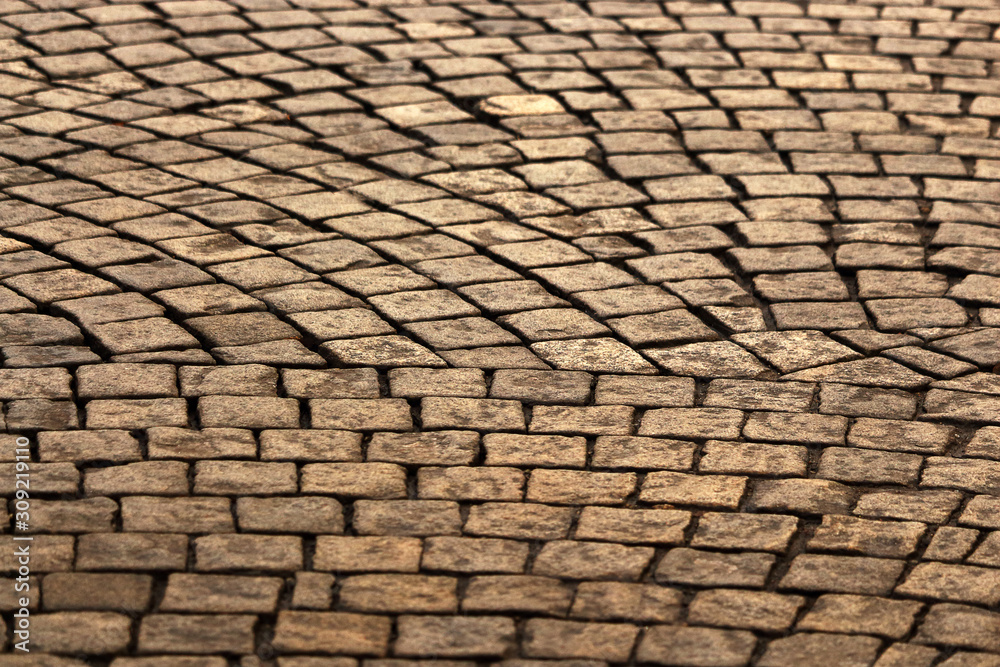 Dry square road tiles arranged in a fan design Dry square road tiles arranged in a fan design