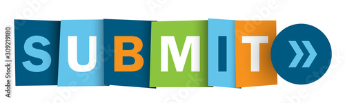 SUBMIT colorful vector typography web button