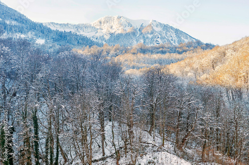 beautiful winter landscape. snow-capped mountains