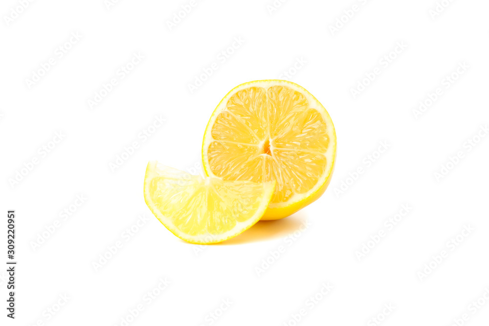 Fresh lemon isolated on white background, close up Fresh lemon isolated on white background, close up