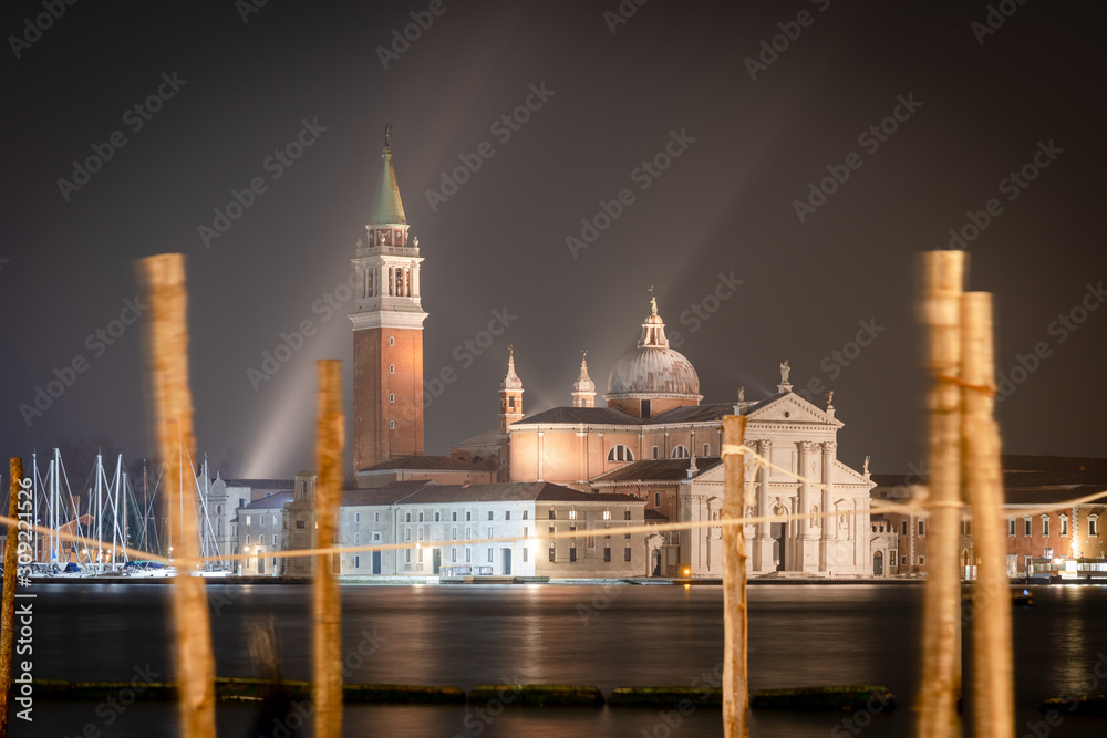 venice at night ,basilica di san Giorgio Maggiore