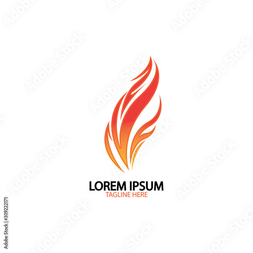 fire flame logo icon vector design template