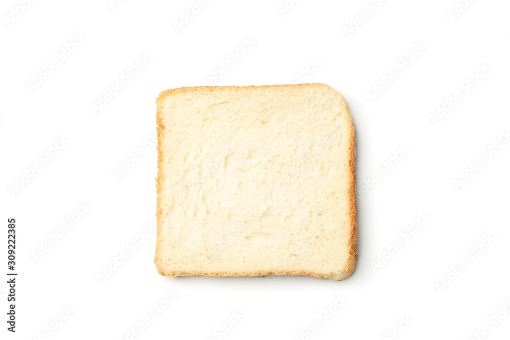 Bread slice for sandwich isolated on white background