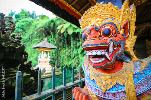 Colorful Red statue, gunung kawi sebatu, island of Bali