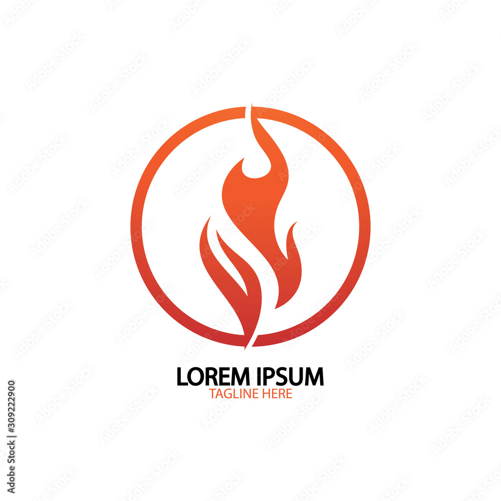 fire flame logo icon vector design template