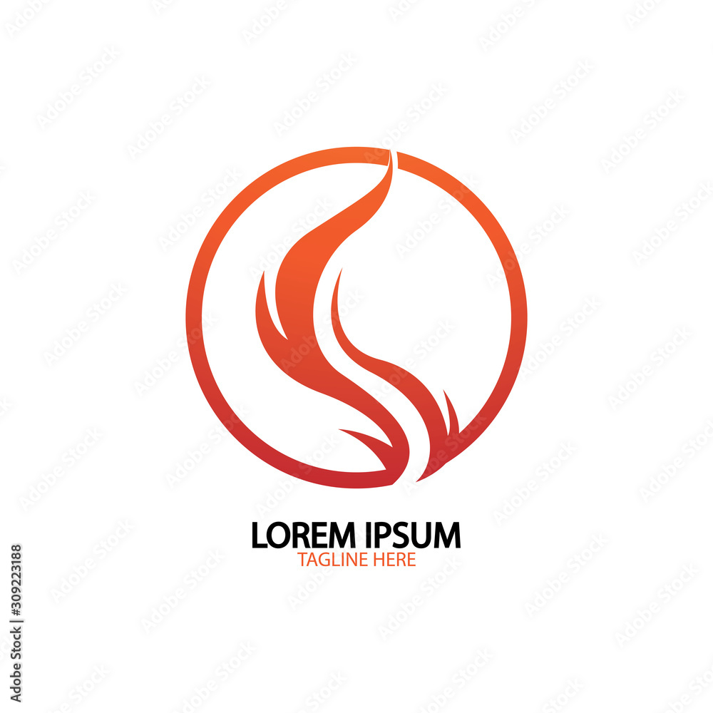 fire flame logo icon vector design template