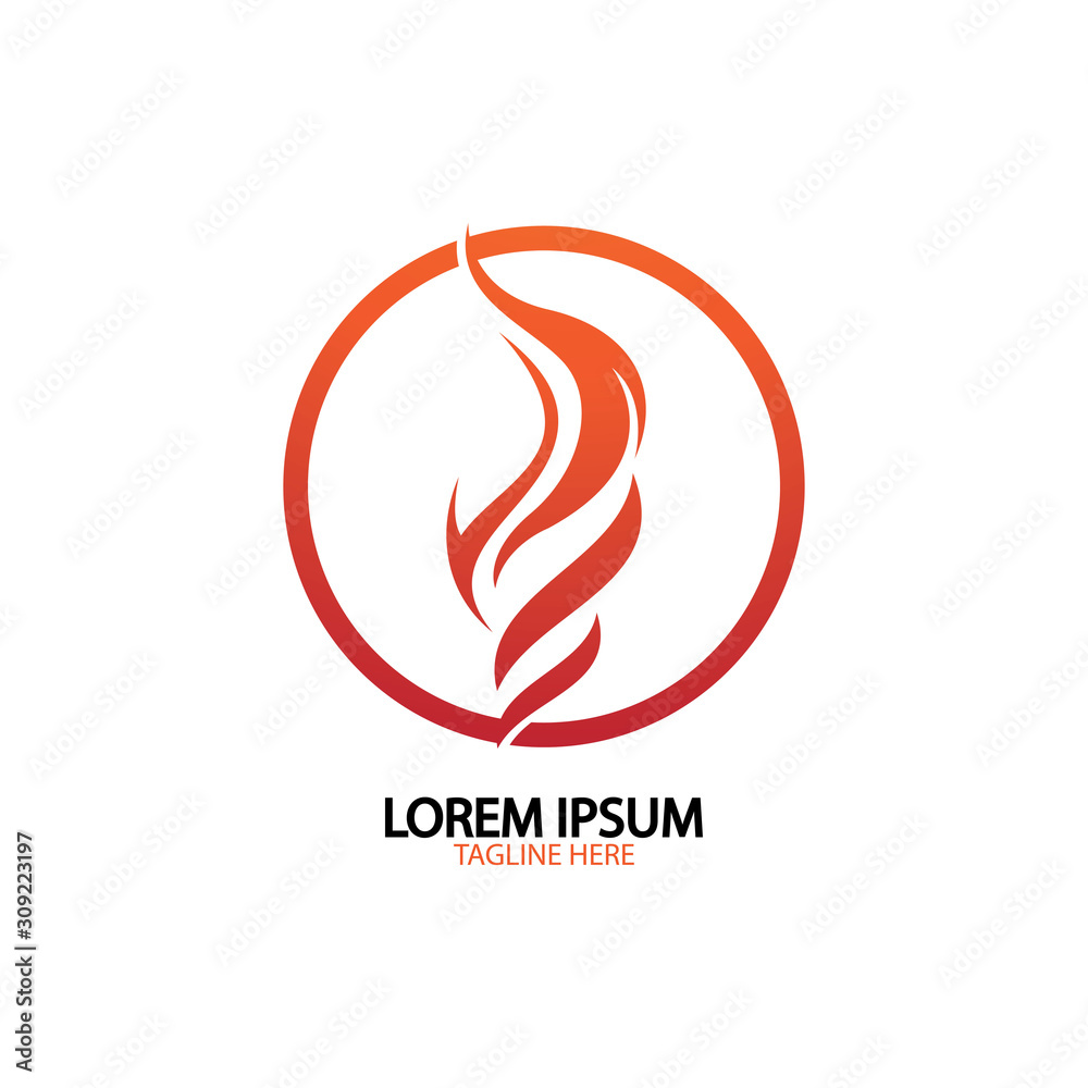 fire flame logo icon vector design template