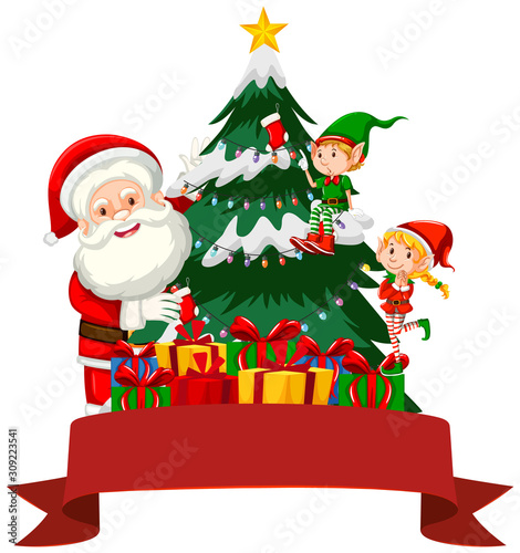 Christmas theme with Santa and elf