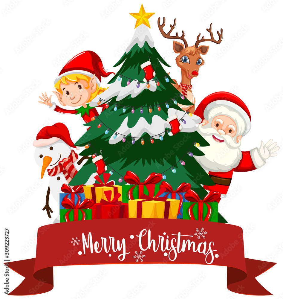 Christmas theme with Santa and presents