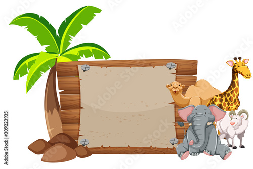 Banner design with many animals