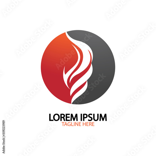 fire flame logo icon vector design template