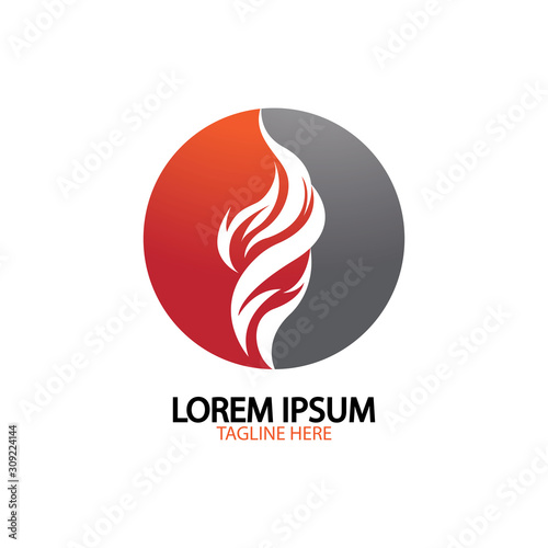 fire flame logo icon vector design template