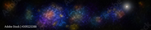 Abstract background of stars constellation in universe galaxy. Vivid tone. © Wabb