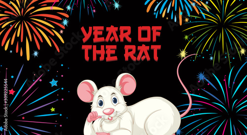 Happy new year background design with fireworks