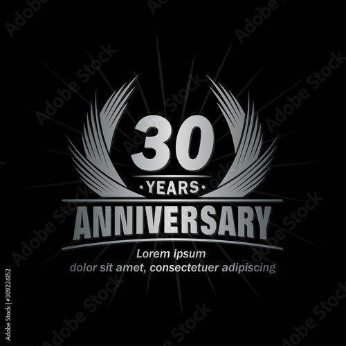 30 years logo design template. 30th anniversary vector and illustration.